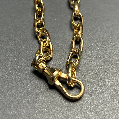 COLLAR CADENA GRUESA CONECTOR GOTA | ENCHAPE ORO