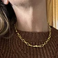 COLLAR CADENA GRUESA CONECTOR GOTA | ENCHAPE ORO - Miniatura 1