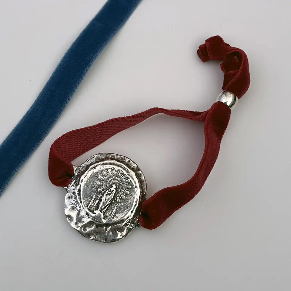 PULSERAS VELVET VIRGEN DEL PILAR | ENCHAPE ORO Y ENCHAPE PLATA 3