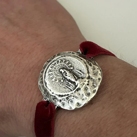PULSERAS VELVET VIRGEN DEL PILAR | ENCHAPE ORO Y ENCHAPE PLATA