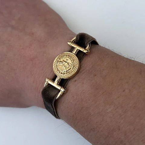 PULSERAS VELVET VIRGEN DEL CARMEN | ENCHAPE ORO Y ENCHAPE PLATA