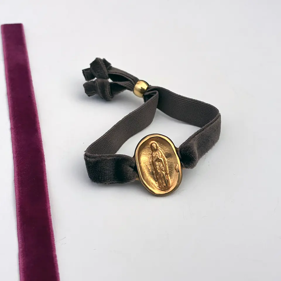 PULSERAS VELVET VIRGEN DE LOURDES | ENCHAPE ORO Y ENCHAPE PLATA 5