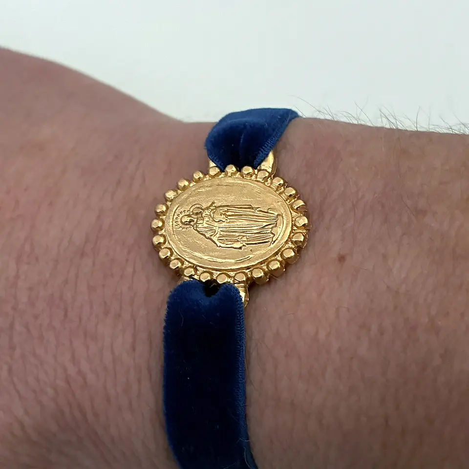 PULSERAS VELVET VIRGEN DE GARABANDAL | ENCHAPE ORO Y ENCHAPE PLATA 2