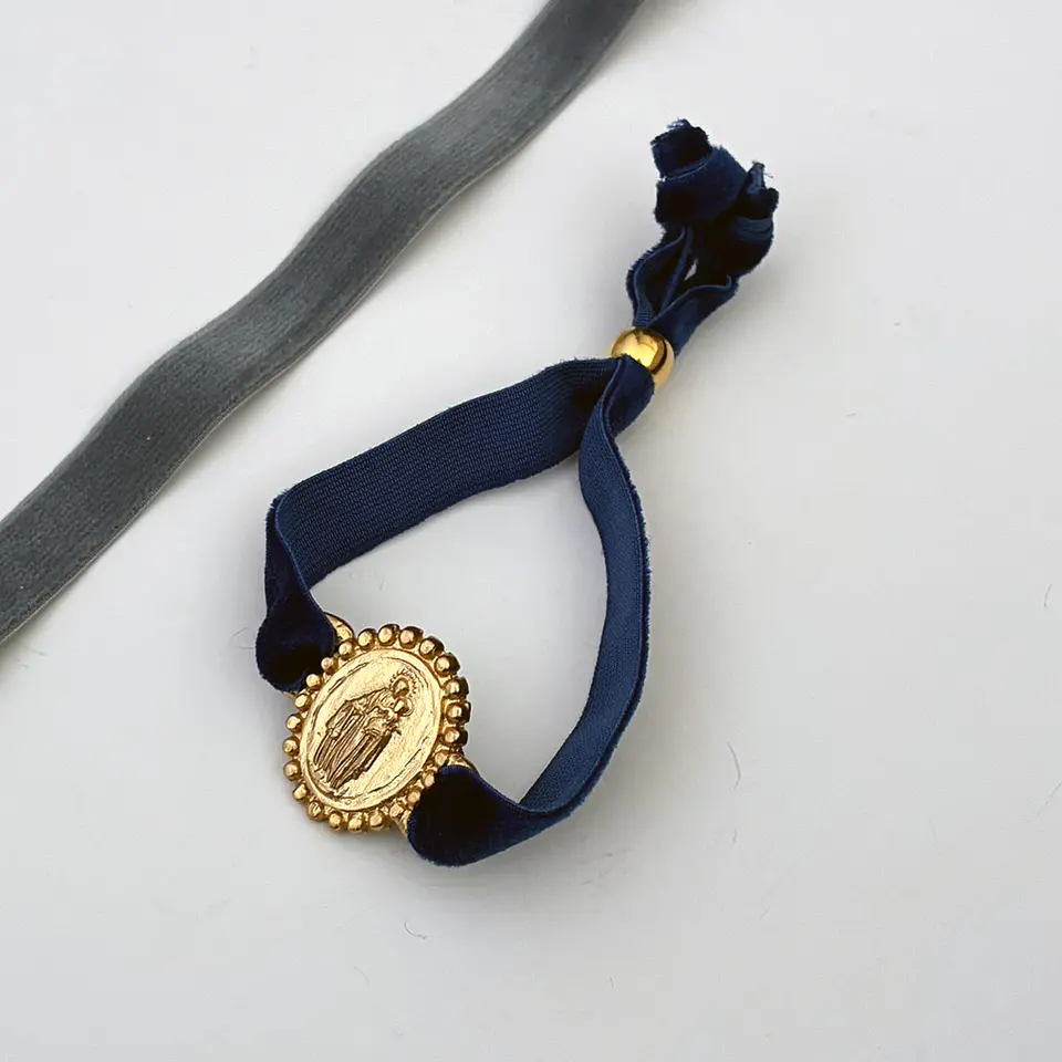 PULSERAS VELVET VIRGEN DE GARABANDAL | ENCHAPE ORO Y ENCHAPE PLATA 5