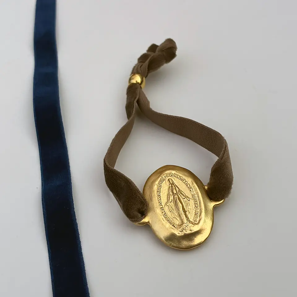 PULSERAS VELVET VIRGEN MILAGROSA | ENCHAPE ORO Y ENCHAPE PLATA 5