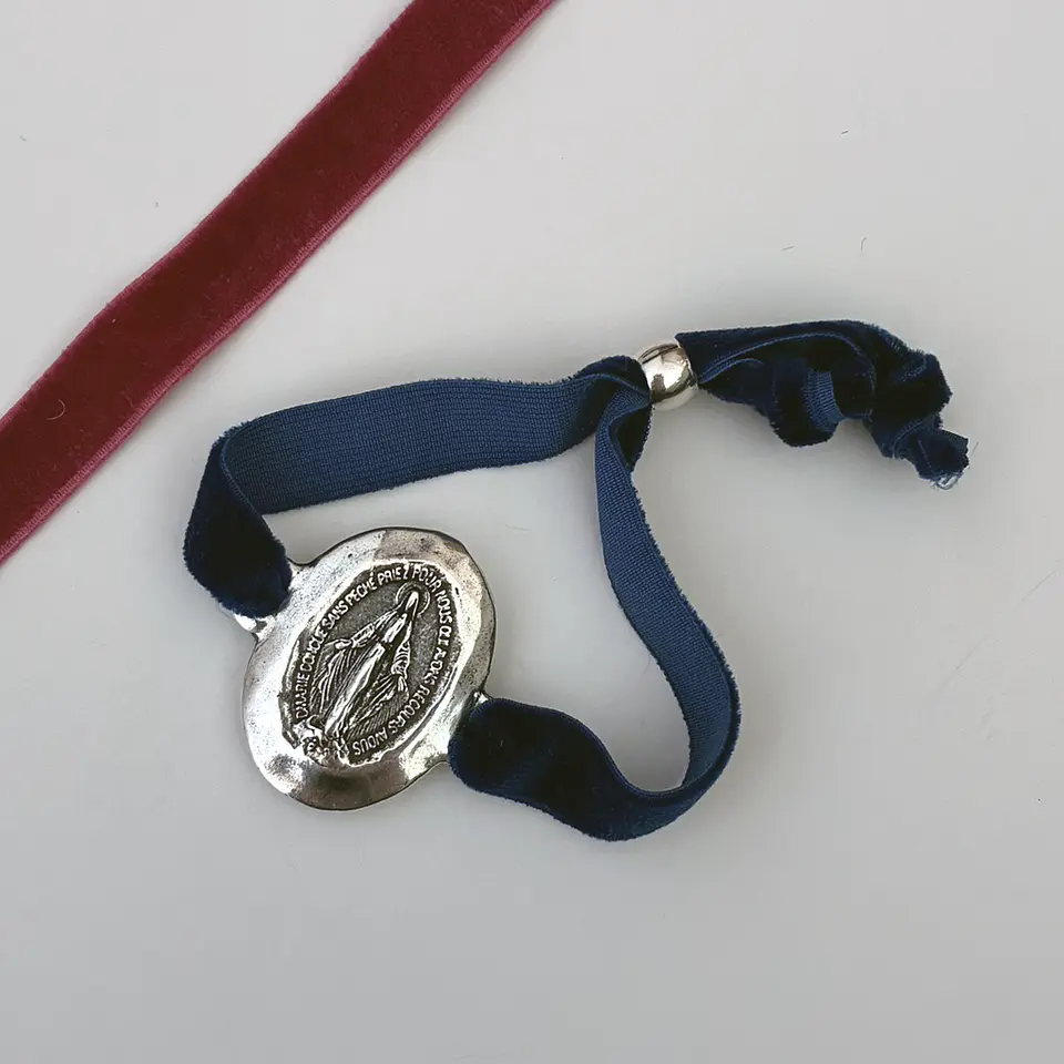 PULSERAS VELVET VIRGEN MILAGROSA | ENCHAPE ORO Y ENCHAPE PLATA 6