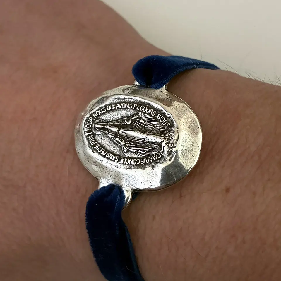 PULSERAS VELVET VIRGEN MILAGROSA | ENCHAPE ORO Y ENCHAPE PLATA 4