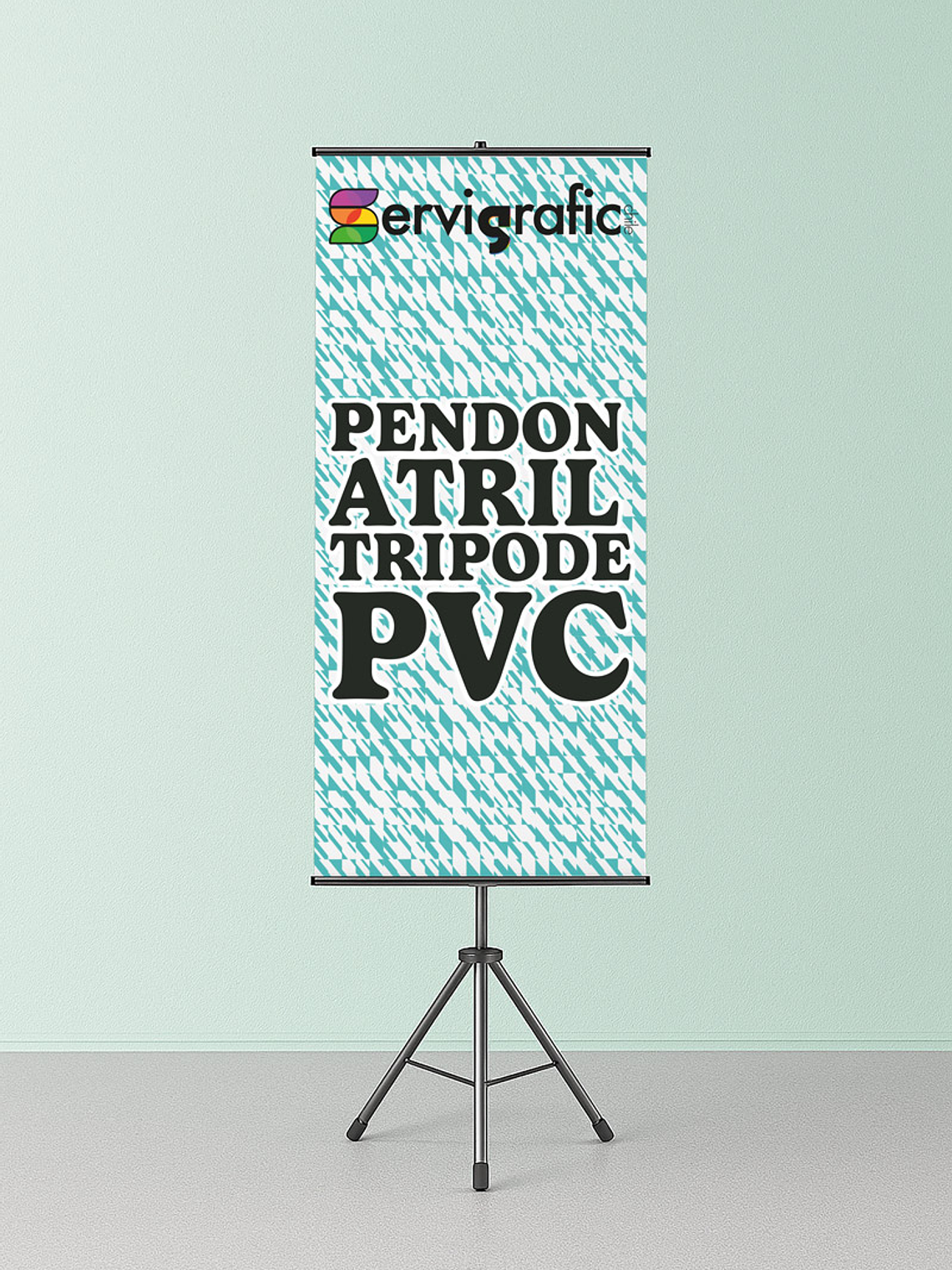 PENDÓN ATRIL TRIPODE TELA PVC 1