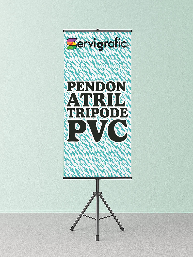 PENDÓN ATRIL TRIPODE TELA PVC 1