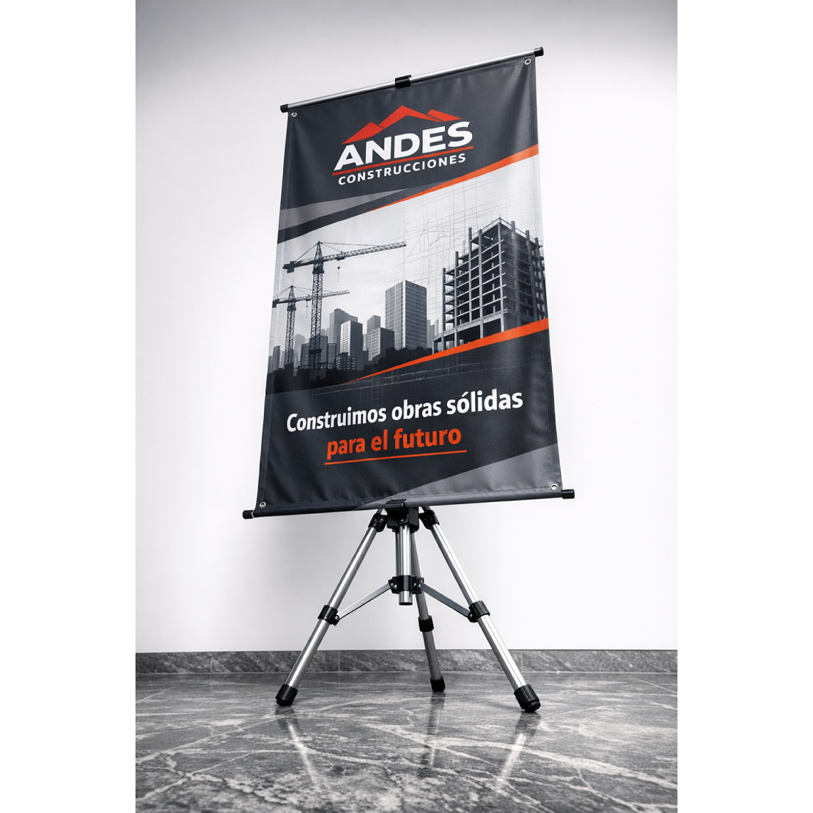 PENDÓN ATRIL TRIPODE TELA PVC 1