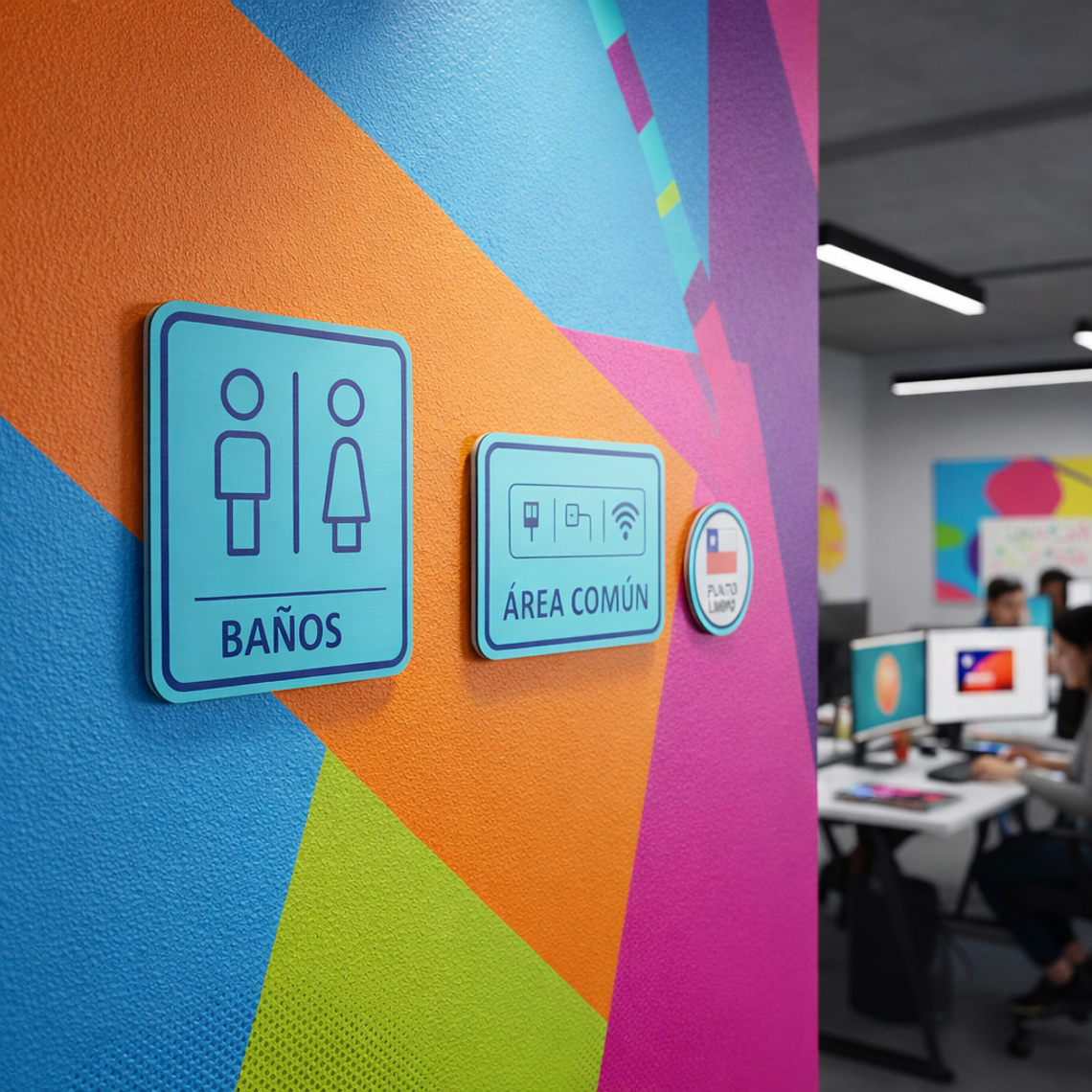SEÑALÉTICA BAÑOS / ÁREAS COMUNES (20×10 cm) 1