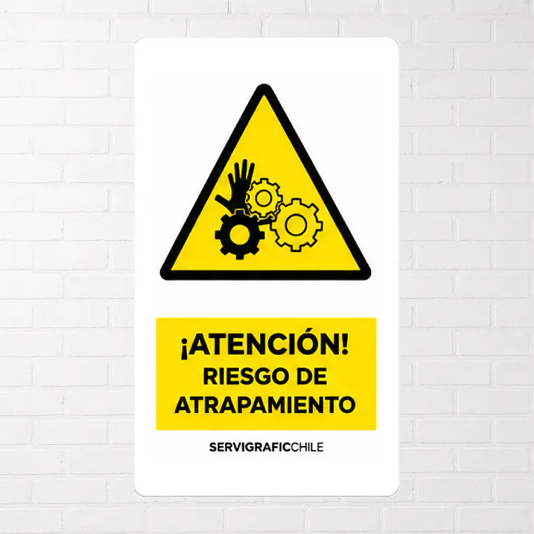 Señalética Atención Riesgo de Atrapamiento A 1