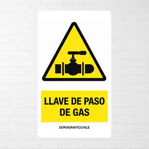 Señalética Llave de Paso de Gas
