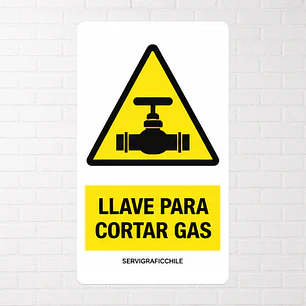 Señalética Llave Para Cortar Gas