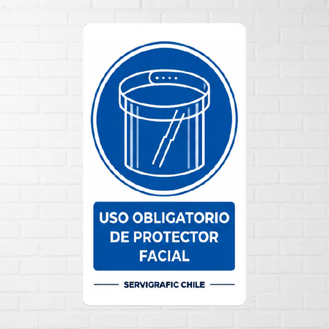 Señalética Uso Obligatorio de Protector Facial (Modelo B) 1