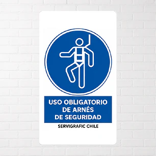 Señalética Uso Obligatorio de Arnés de Seguridad (Modelo C)
