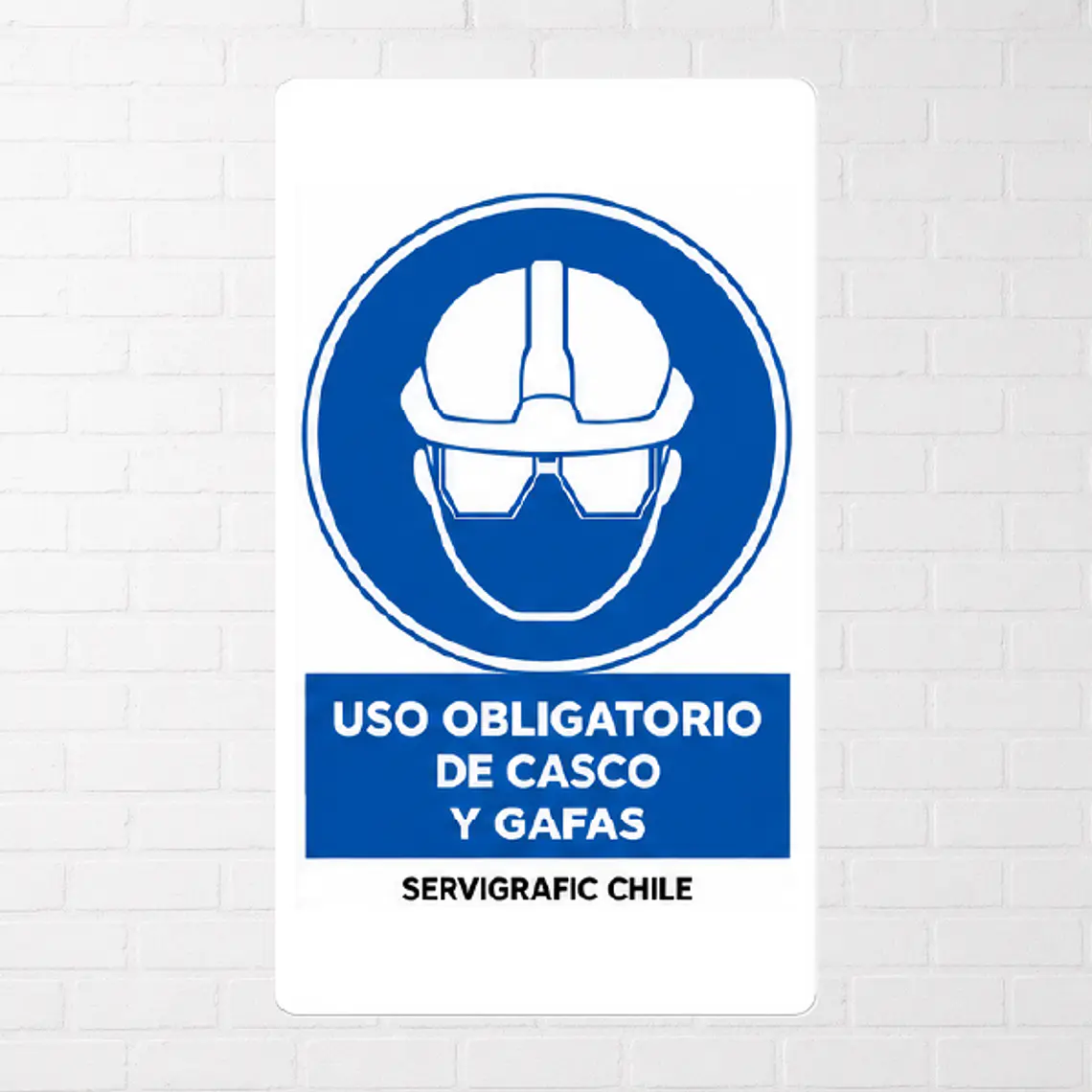 Señalética Uso Obligatorio de Casco y Gafas 1
