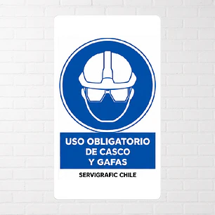 Señalética Uso Obligatorio de Casco y Gafas