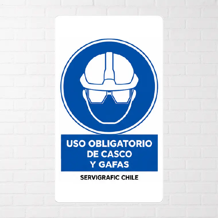 Señalética Uso Obligatorio de Casco y Gafas 1