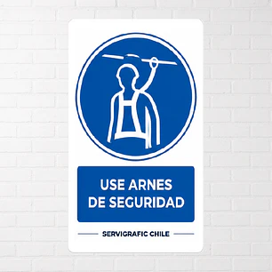Señalética Uso Obligatorio de Arnés de Seguridad (Modelo B)