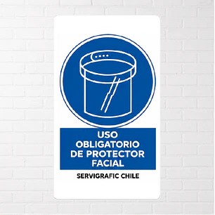 Señalética Uso Obligatorio de Protector Facial (Modelo A)