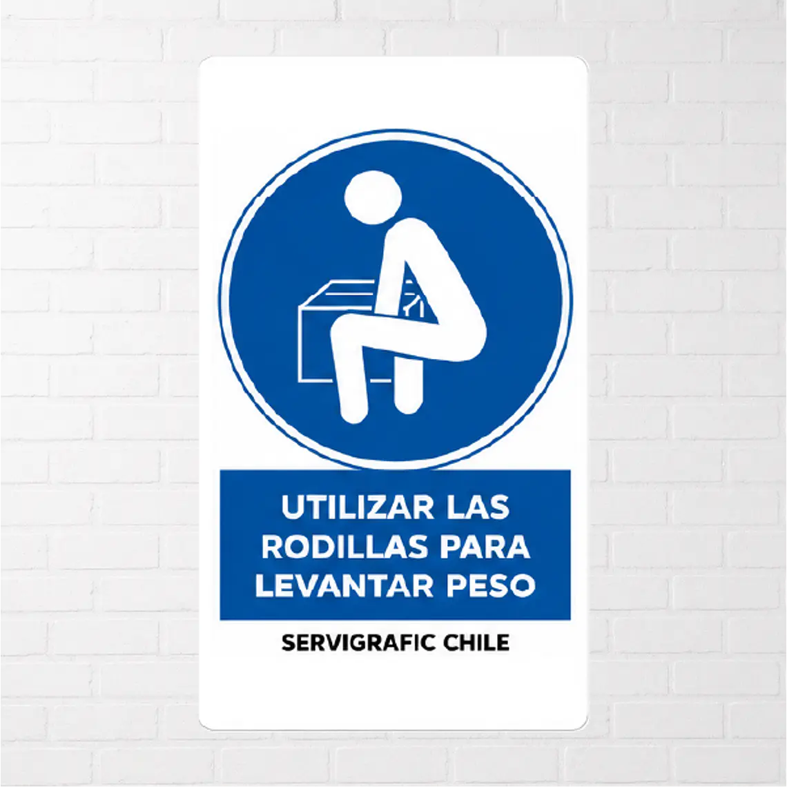Señalética Utilice las Rodillas para Levantar Peso 1