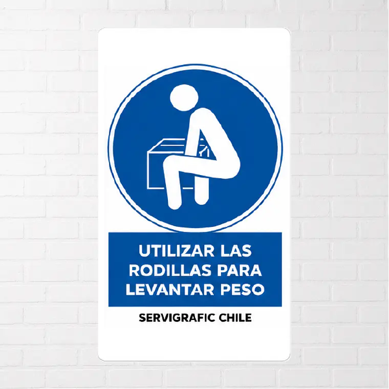 Señalética Utilice las Rodillas para Levantar Peso 1