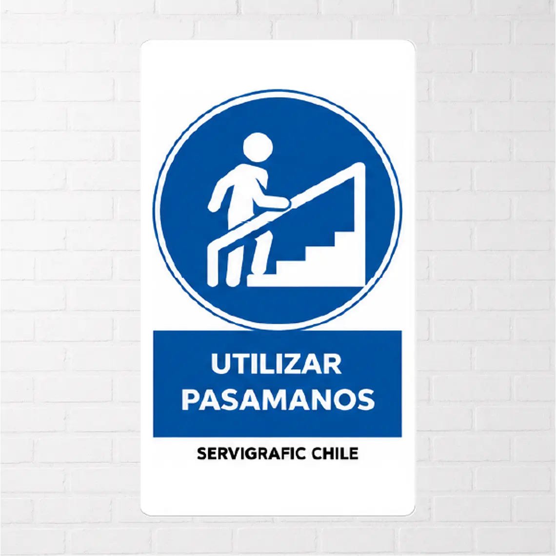 Señalética Uso Obligatorio de Pasamanos (Modelo B) 1