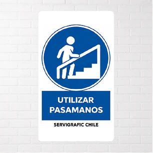 Señalética Uso Obligatorio de Pasamanos (Modelo B)