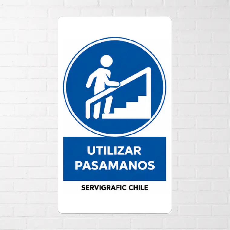 Señalética Uso Obligatorio de Pasamanos (Modelo B) 1