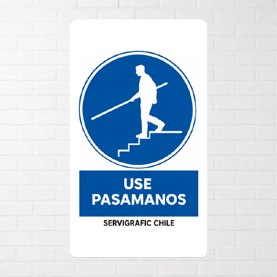 Señalética Uso Obligatorio de Pasamanos (Modelo A) 1