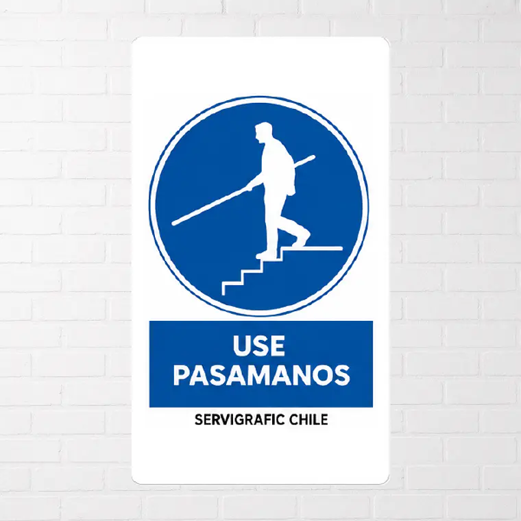 Señalética Uso Obligatorio de Pasamanos (Modelo A) 1
