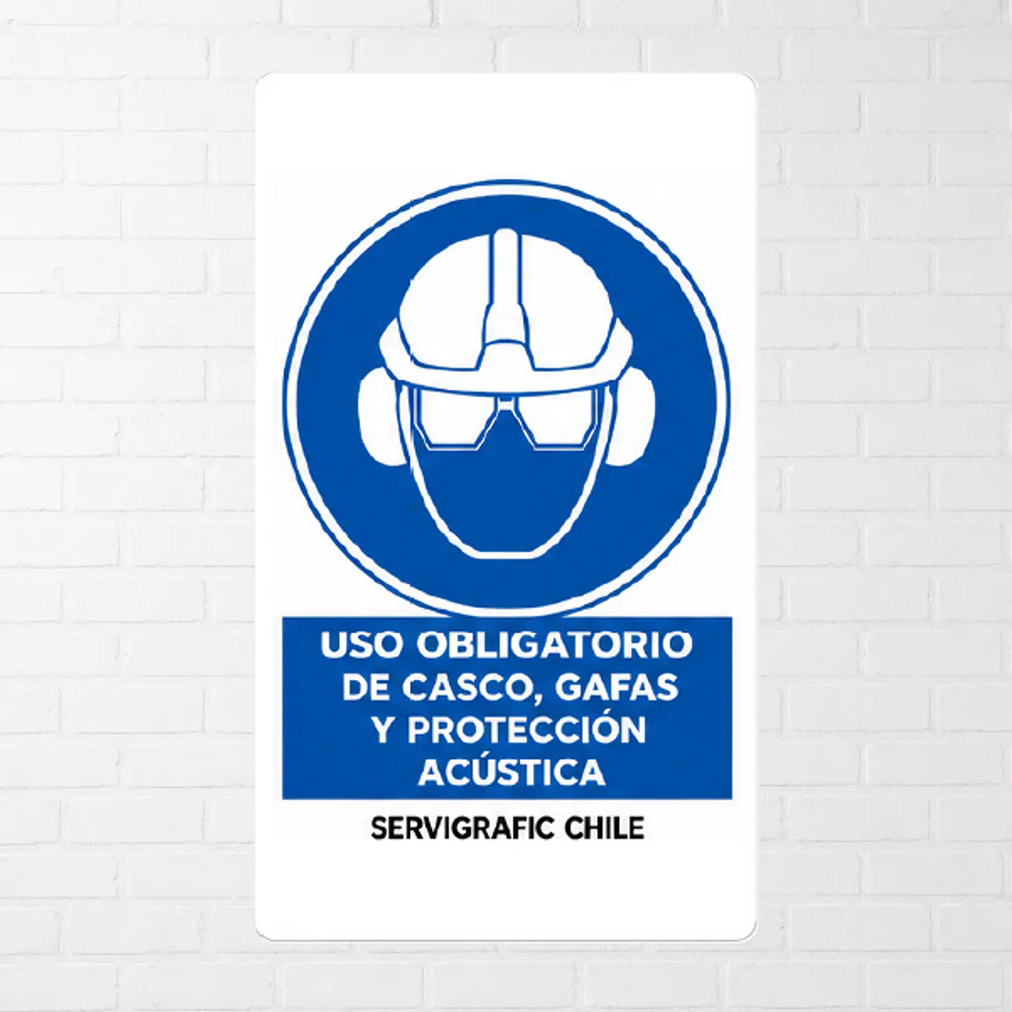 Señalética Uso Obligatorio de Casco, Gafas y Protección Auditiva 1