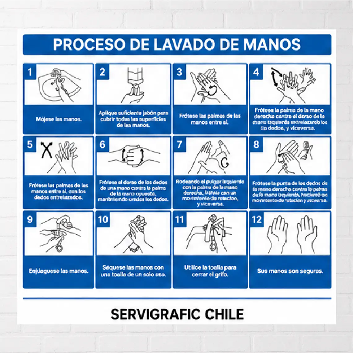 Señalética Proceso de Lavado de Manos 1