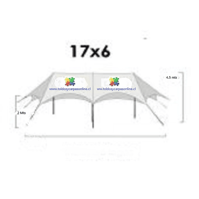 Carpa Estrella 17x6  Triple