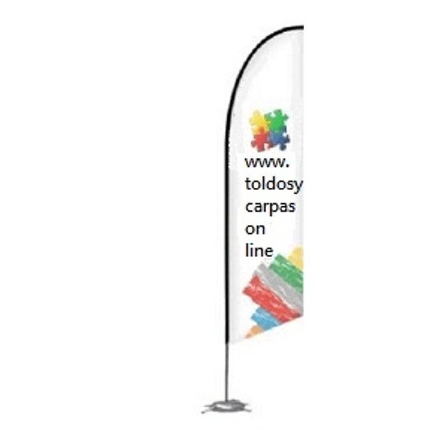 Bandera Vela Mastil Curvo de 520x100 cms