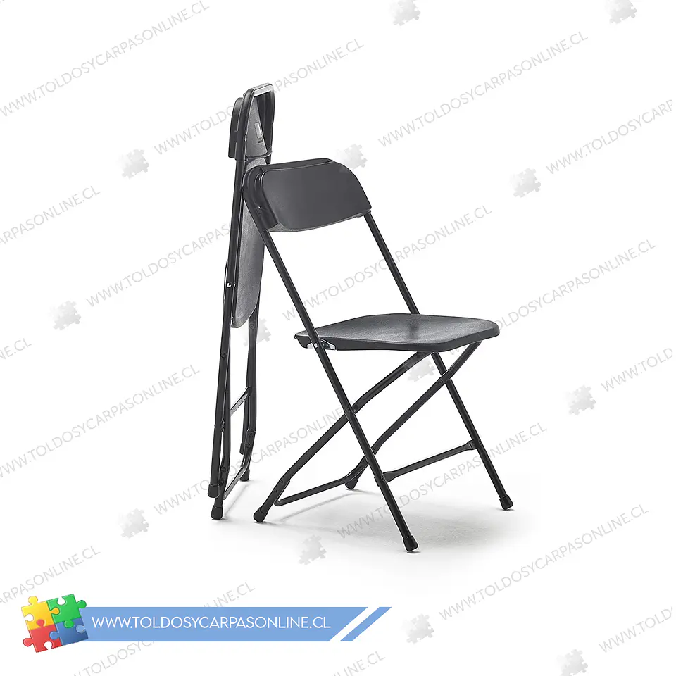 SILLA PLEGABLE COLOR NEGRO METALICA  1