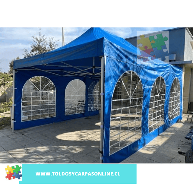 Toldo Carpa 6x4 Plegable de Aluminio 40mm AZUL