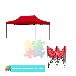 Toldo 3x6 Rojo Reforzado