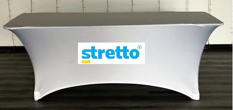 MESA MALETA MANTEL SPANDEX BLANCO CON IMPRESION