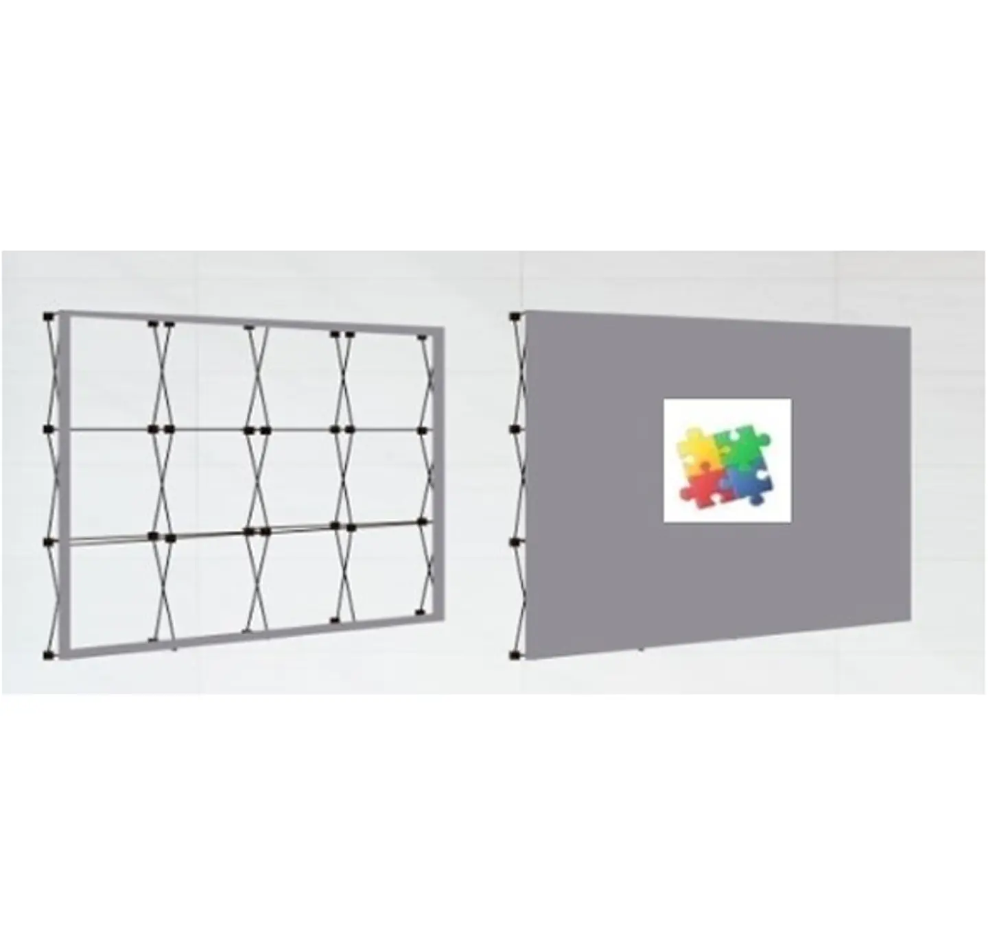 Panel araña textil recto 4 Cuerpos 300 x 230 cm  con bolso transporte 2