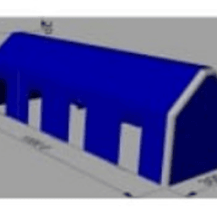 Carpa Inflable o Sala Multiuso de 10 X 3 MT DE  30M2 COLOR AZUL