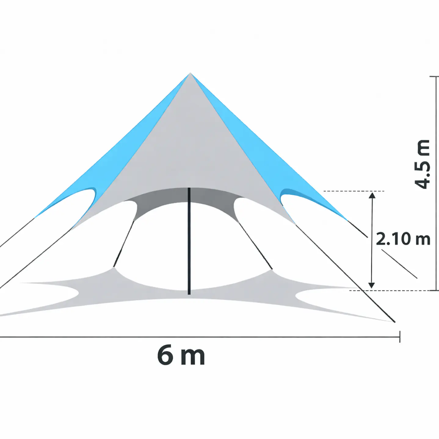 Carpa Estrella 6 mts.