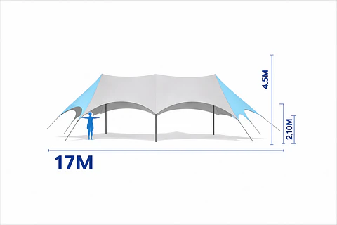 Carpa Estrella 17x6 mts. Triple