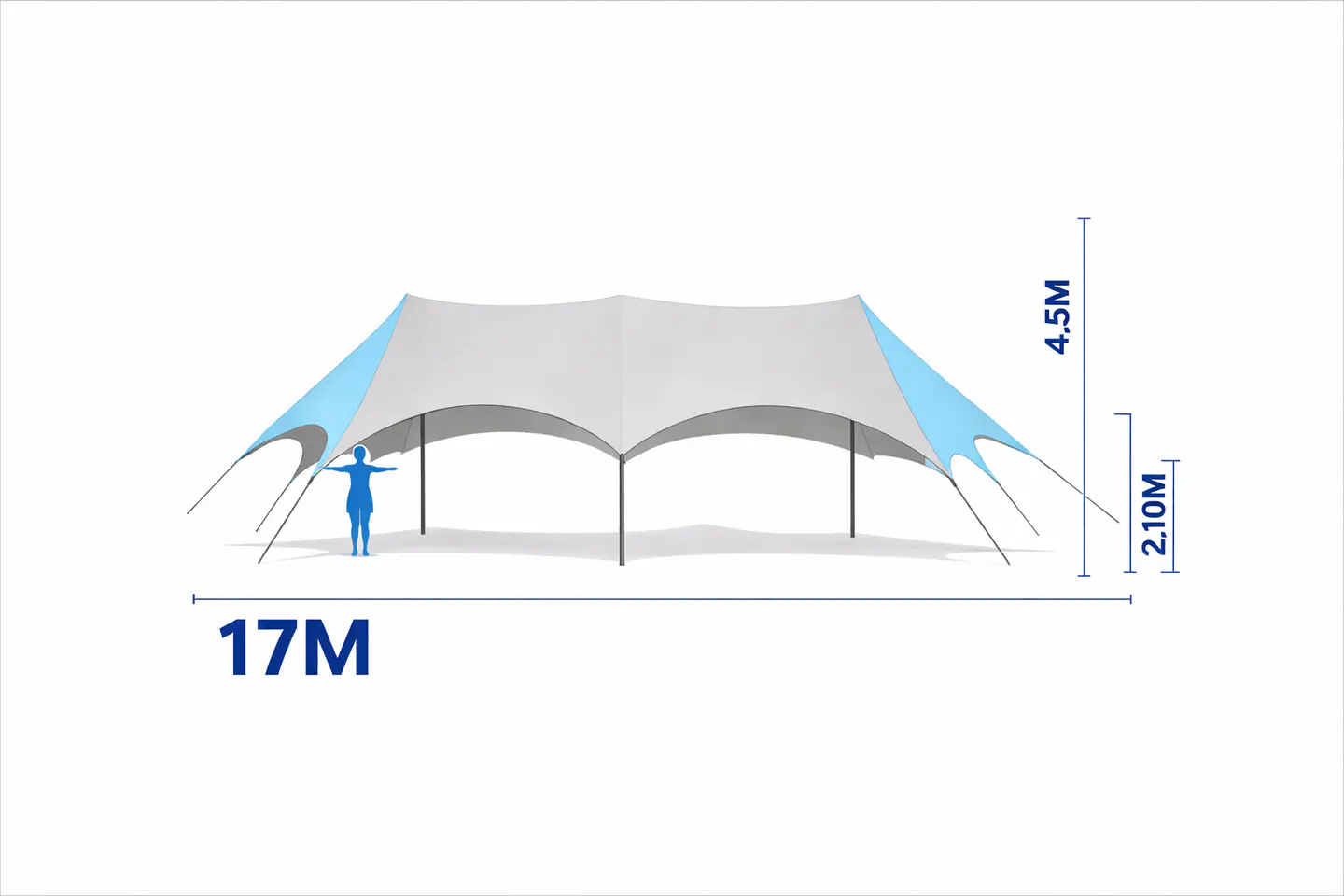 Carpa Estrella 17x6 mts. Triple 1