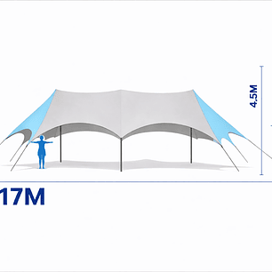 Carpa Estrella 17x6 mts. Triple