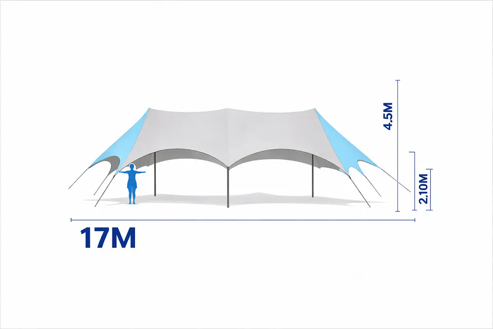 Carpa Estrella 17x6 mts. Triple 1