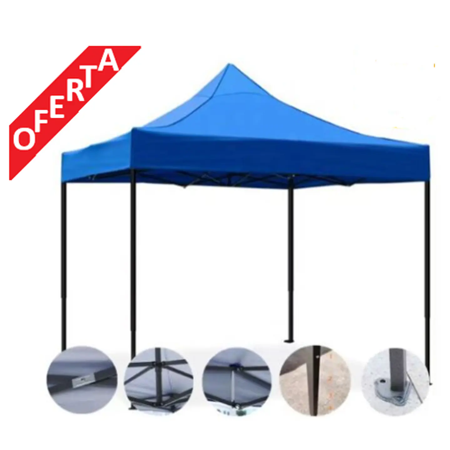 Toldo 3x3 azul  15 KG- 10 unidades IVA incl