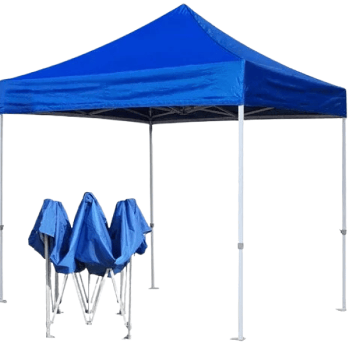 Toldo 3X3 Premium Fierro Blanco HEX Carp Azul 6 UN 1