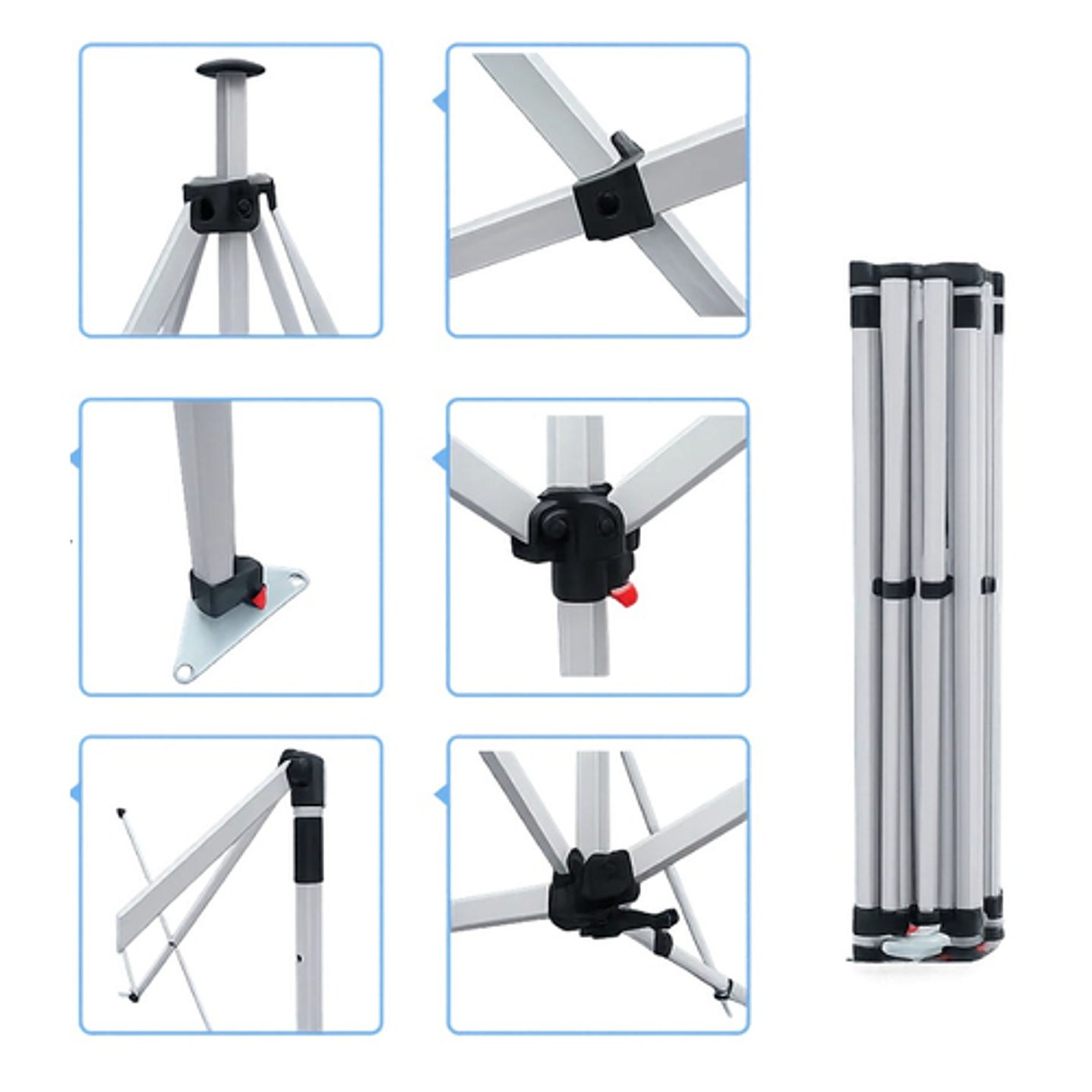 Toldo 3X3 Premium Fierro Blanco HEX Carp Azul 6 UN 2